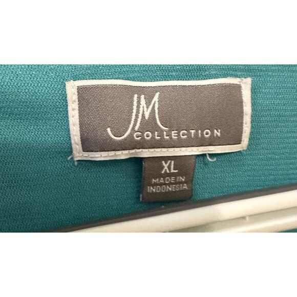 JM Collection Top Womens XL Blue Artsy Studded Sparkle Stretch Artsy Elegant - Picture 2 of 4